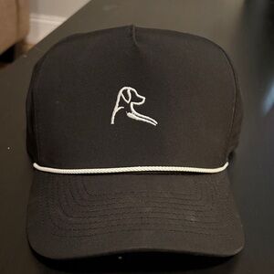 Rhoback Men’s Cap Snap Back Black Rope Embroidered Golf Performance